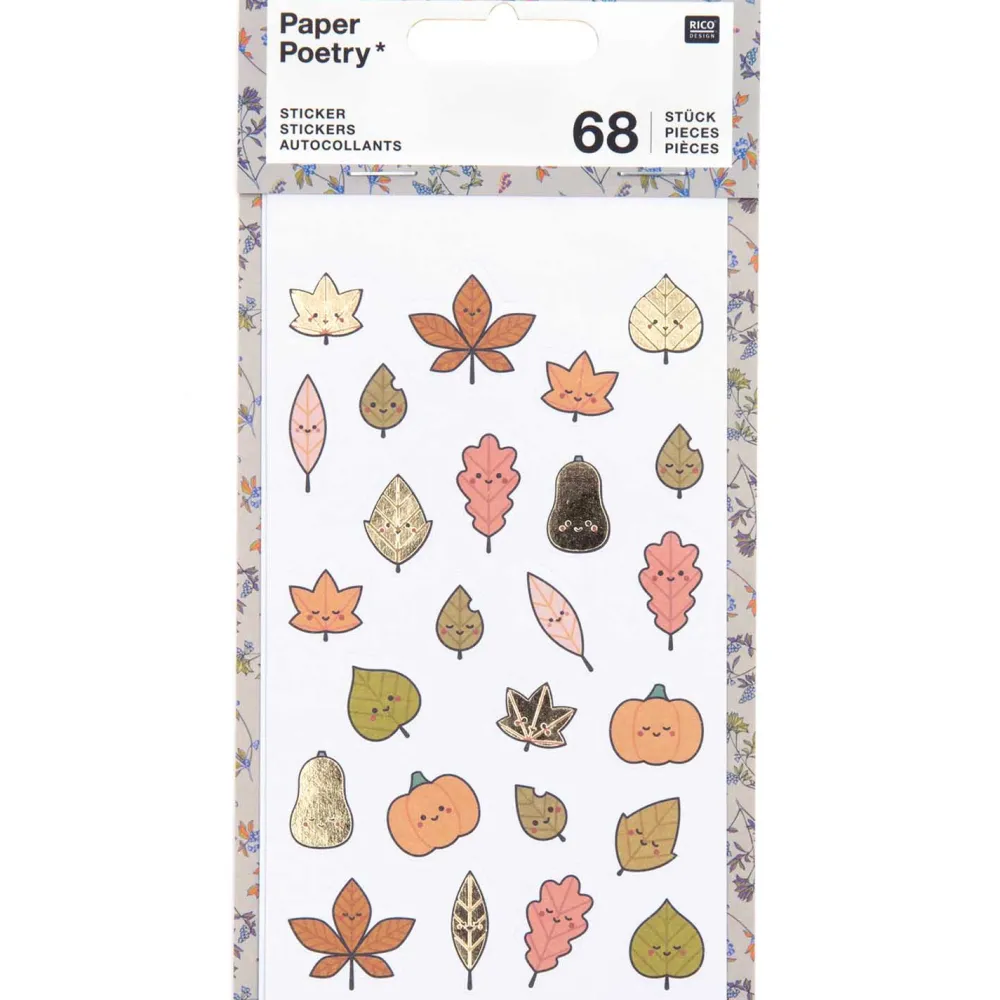 Rico Design Naklejki - Paper Poetry - Jesienne liście, 68 szt.