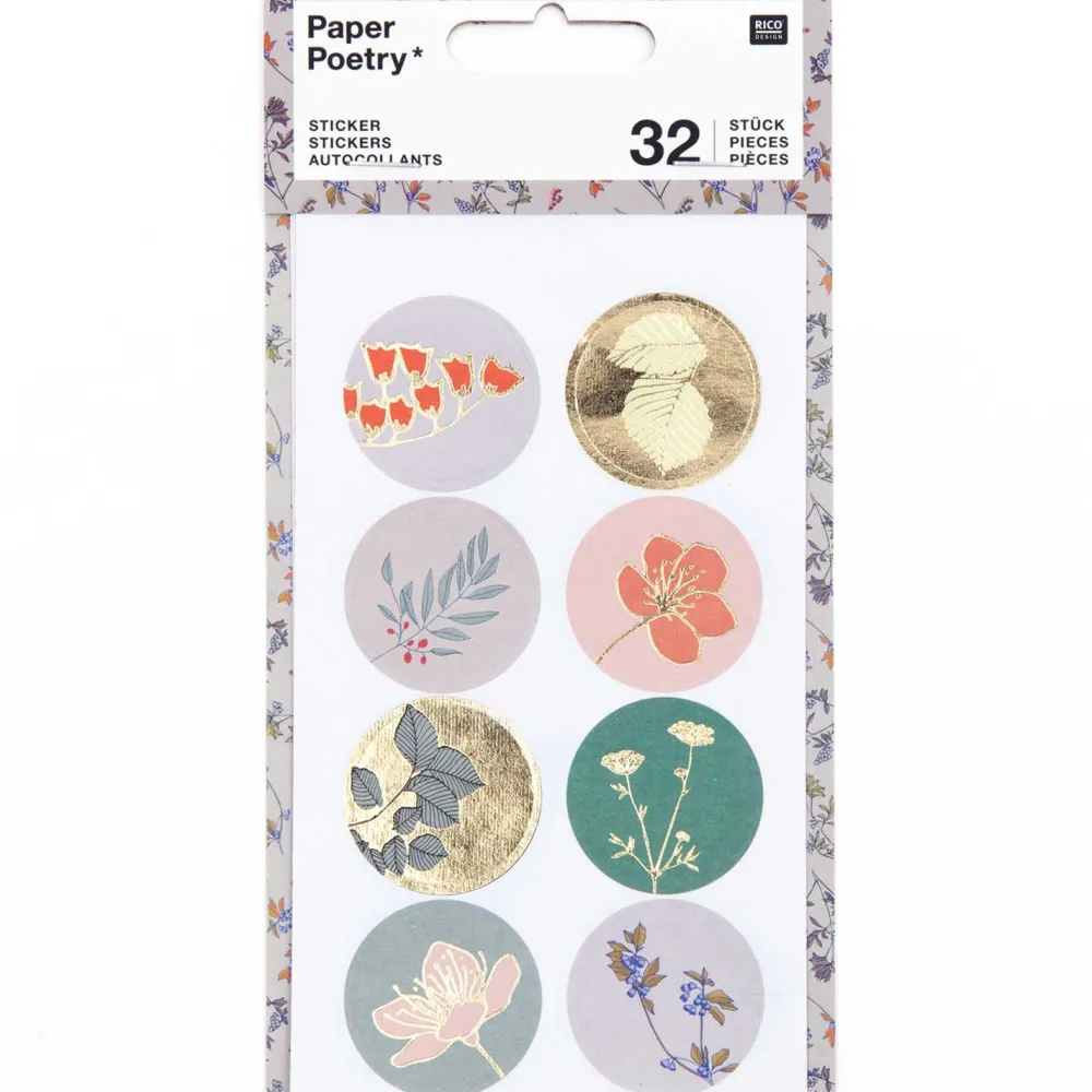 Rico Design Naklejki - Paper Poetry - Małe rośliny, 32 szt.