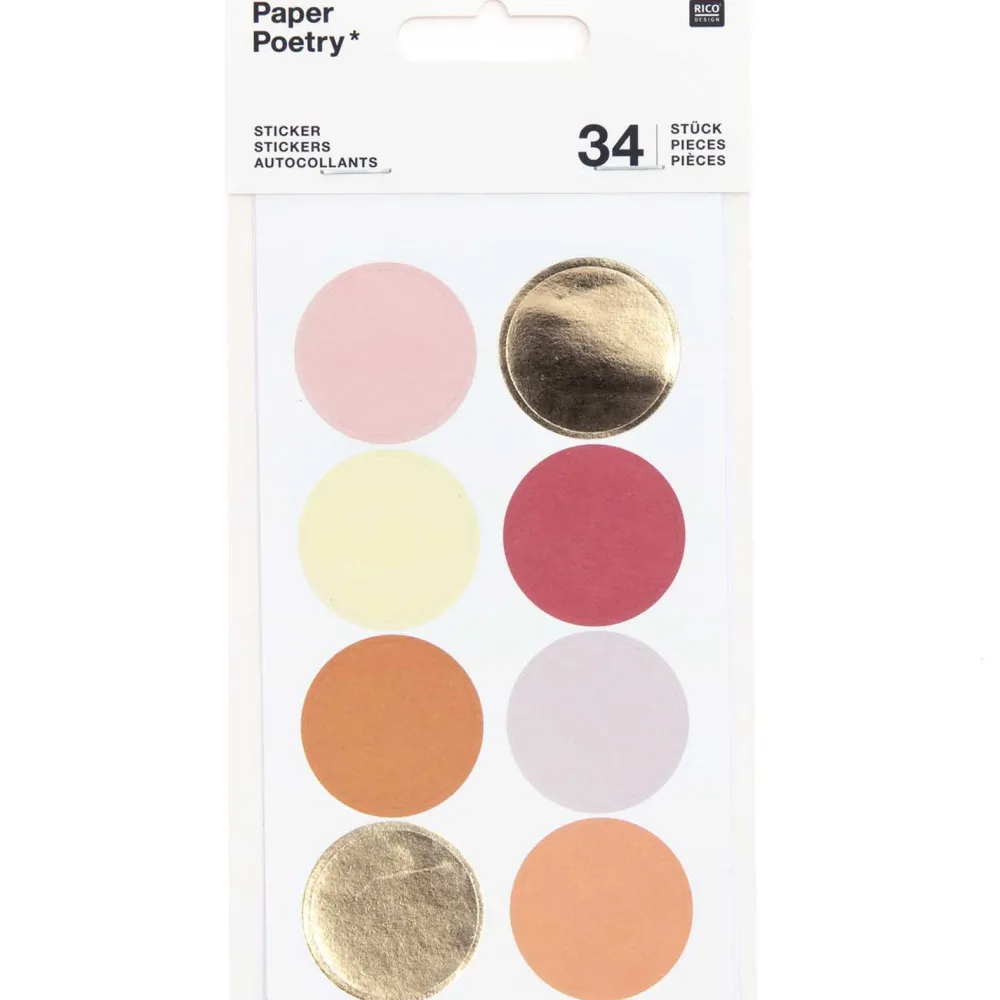 Rico Design Naklejki - Paper Poetry - odcienie pomarańczowego, 34 szt. > Naklejki