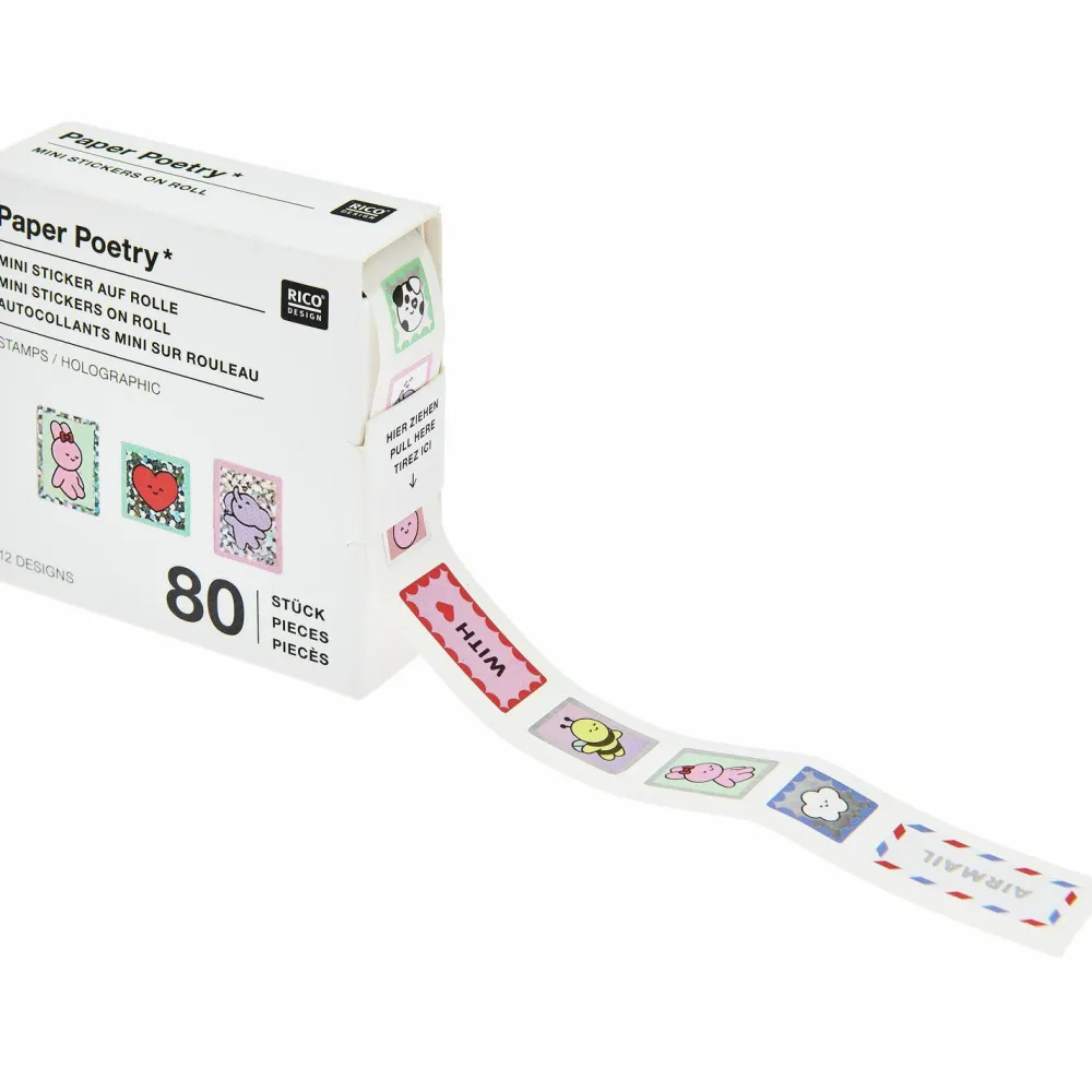 Rico Design Naklejki papierowe na rolce Chingu - Paper Poetry - 80 szt. > Naklejki