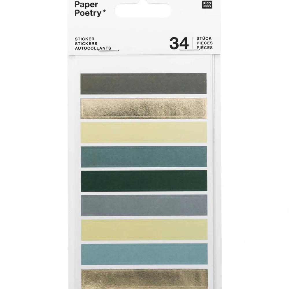 Rico Design Naklejki papierowe - Paper Poetry - kółka i paski, 34 szt. > Naklejki