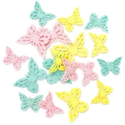 dpCraft Naklejki pluszowe, Motyle - - pastelowe, 18 szt.