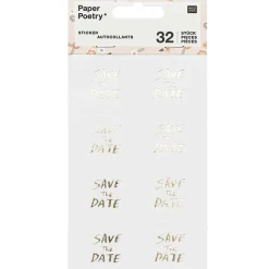 Rico Design Naklejki Save The Date - Paper Poetry - złote, 32 szt. > Naklejki