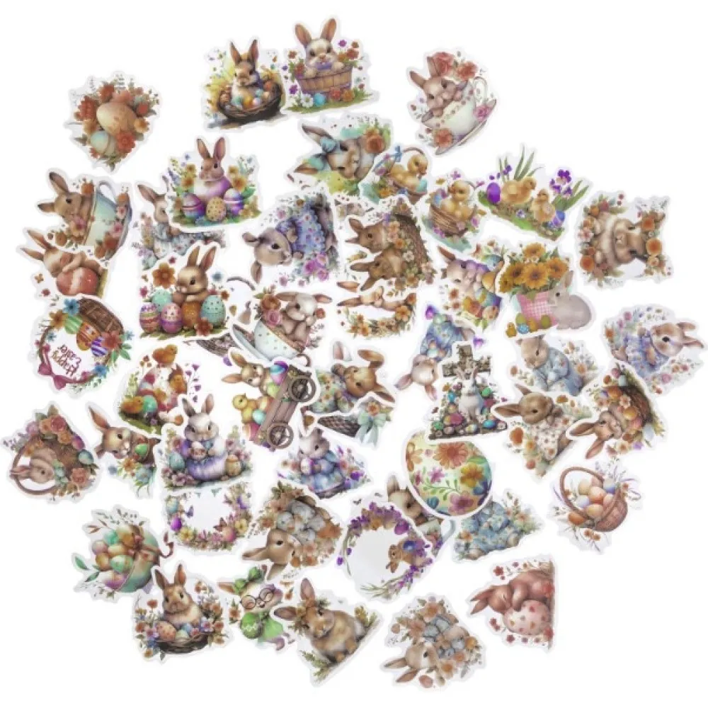 dpCraft Naklejki winylowe Vintage Bunnies - - 50 szt.