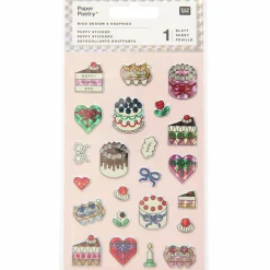 Rico Design Naklejki wypukłe Puffy Eye Candy Cakes - Paper Poetry - 23 szt.