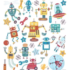 dpCraft Naklejki z brokatem, Roboty - - 28 szt.