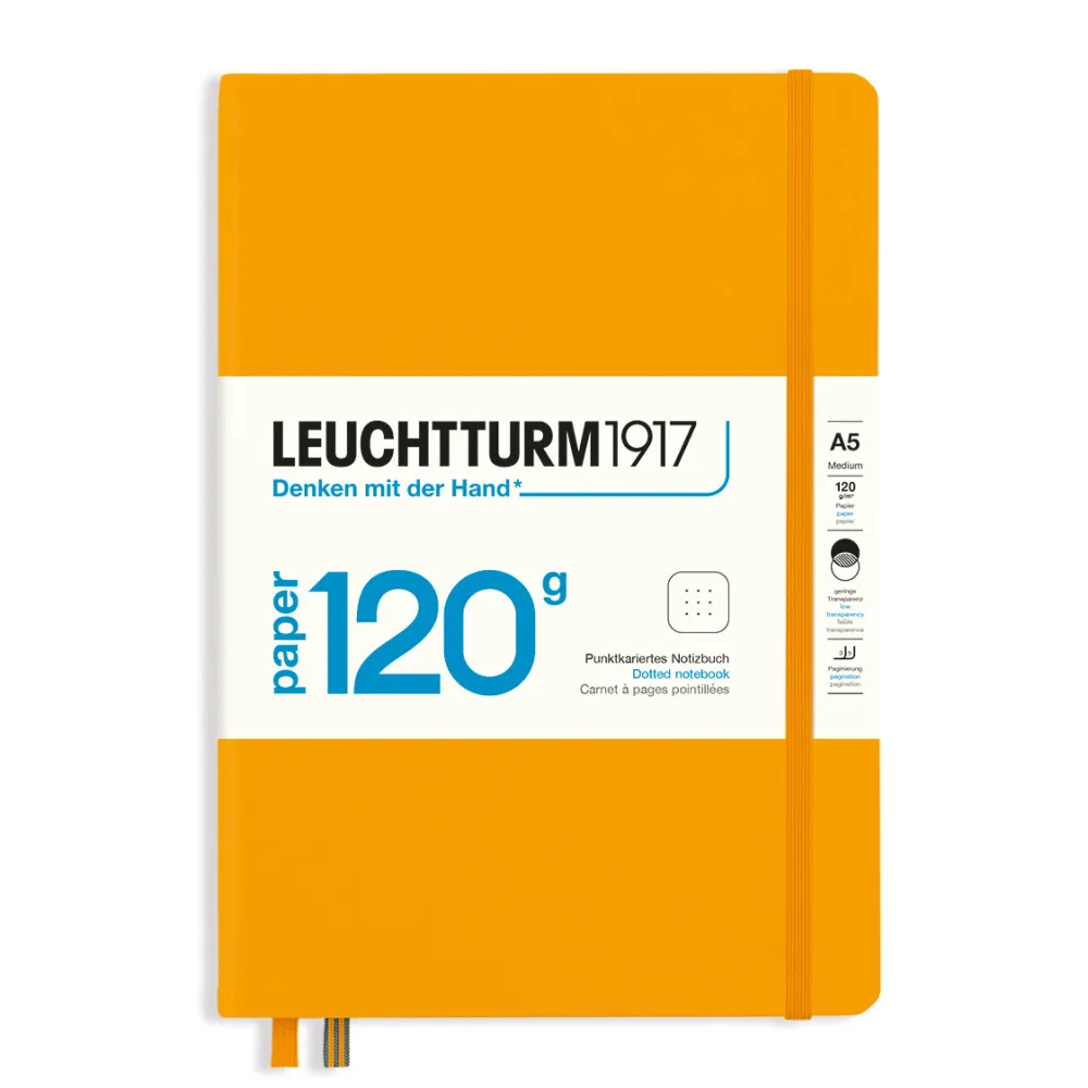 Leuchtturm1917 Notatnik A5 - - w kropki, Rising Sun, twarda okładka, 120 g
