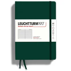Leuchtturm1917 Notatnik A5 - - w linie, twarda okładka, Forest Green, 80 g/m2 ><noscript><img width=