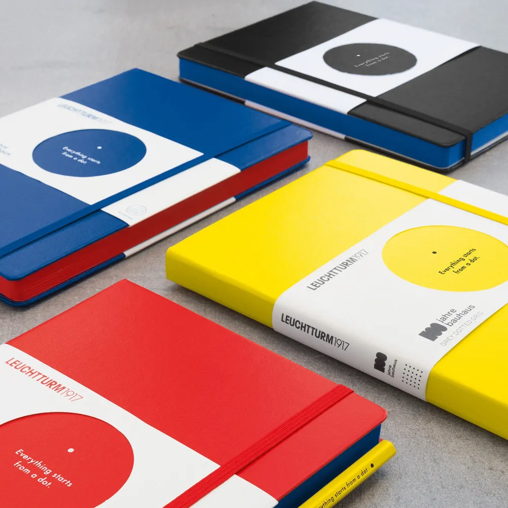 Leuchtturm1917 Notatnik Bauhaus - - Lemon, w kropki, twarda okładka, A5 > Notatniki W Kropki