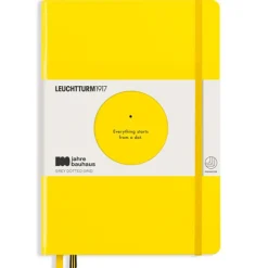 Leuchtturm1917 Notatnik Bauhaus - - Lemon, w kropki, twarda okładka, A5 ><noscript><img width=