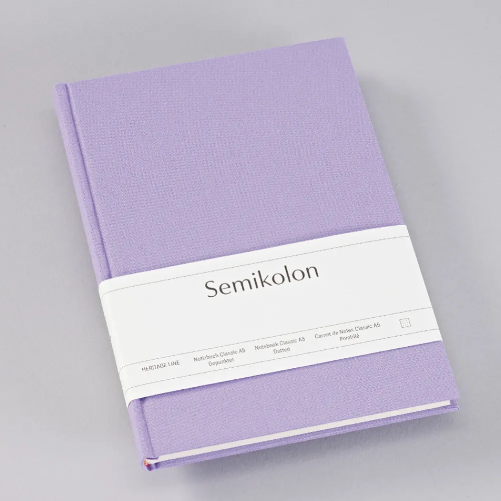 Semikolon Notatnik Classic A5 - - Lilac Silk, w kropki, 176 stron