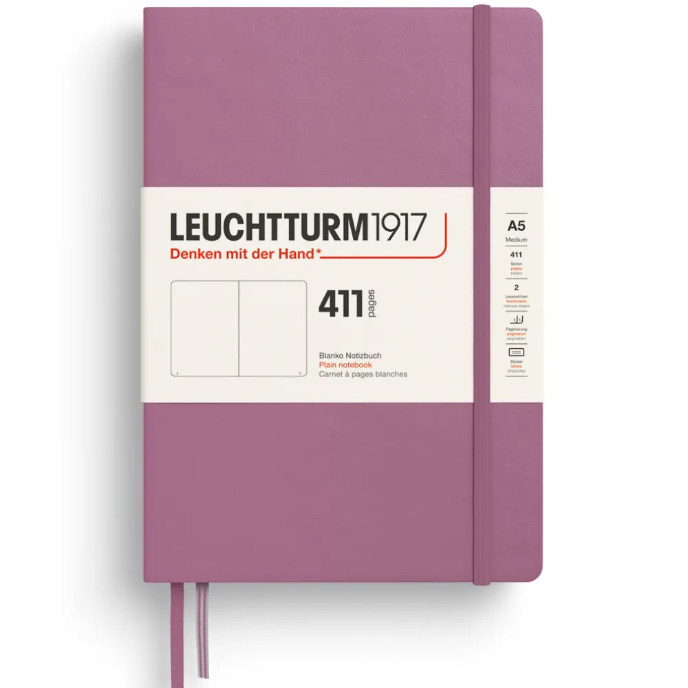 Leuchtturm1917 Notatnik 411 gładki A5 - - Dusty Rose, twarda okładka