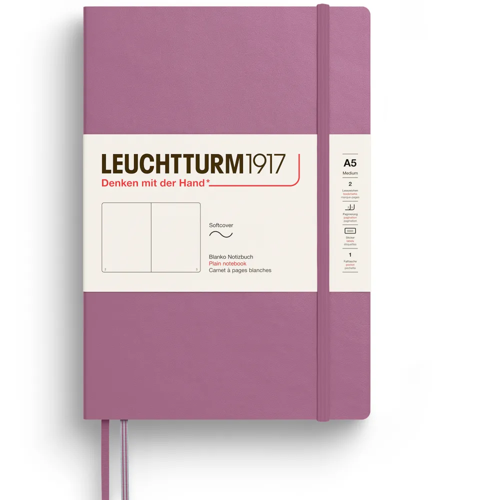 Leuchtturm1917 Notatnik gładki A5 - - Dusty Rose, miękka okładka