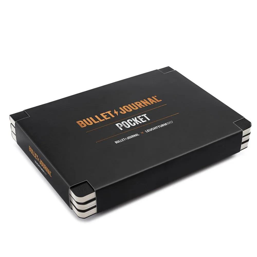 Leuchtturm1917 Notatniki Bullet Journal - - czarne, w kropki, 80 g/m2, 3 szt.