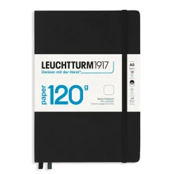 Leuchtturm1917 Notatnik - - gładki, Black, twarda okładka, 120 g, A5
