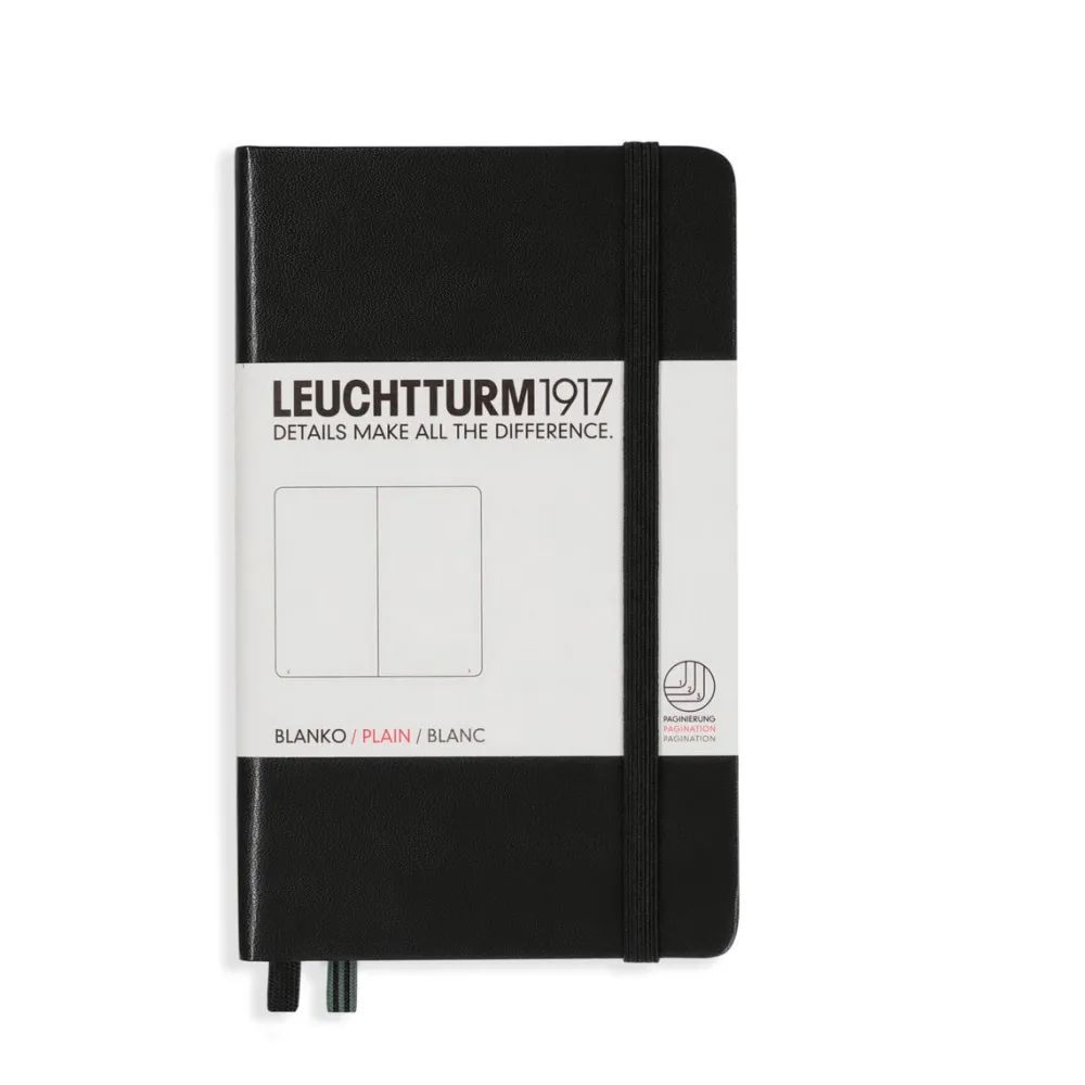 Leuchtturm1917 Notatnik - - gładki, czarny, twarda okładka, A6