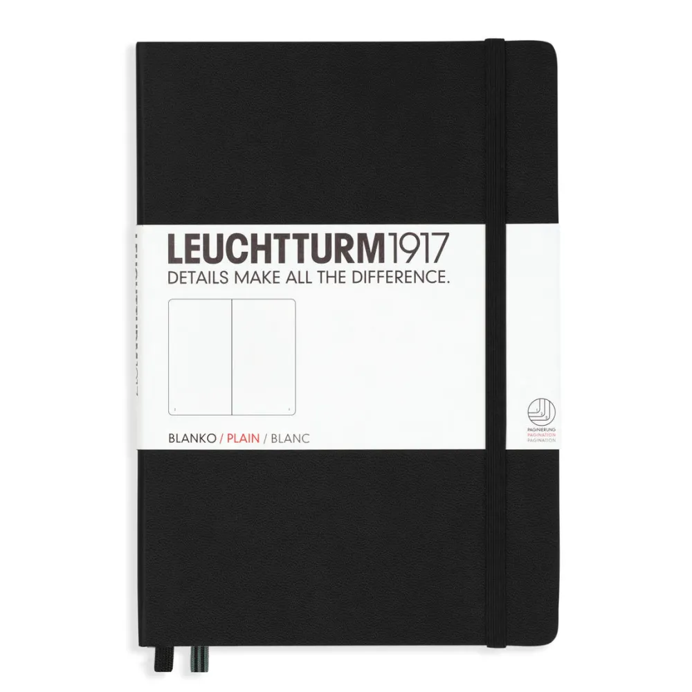 Leuchtturm1917 Notatnik - - gładki, czarny, twarda okładka, A5 > Notatniki Gładkie