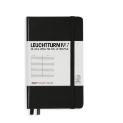 Leuchtturm1917 Notatnik - - w linie, czarny, twarda okładka, A6 > Notatniki W Linie