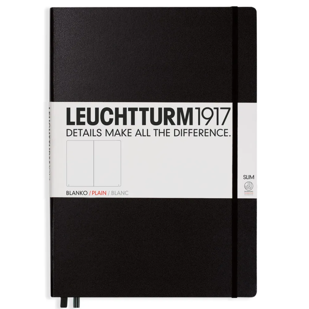Leuchtturm1917 Notatnik Master Slim - - gładki, czarny, A4+