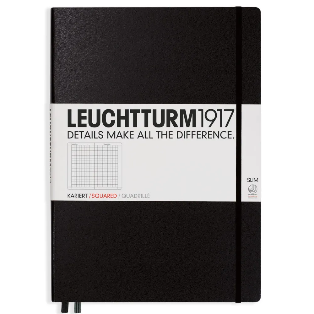 Leuchtturm1917 Notatnik Master Slim - - w kratkę, czarny, A4+ > Notatniki W Kratkę