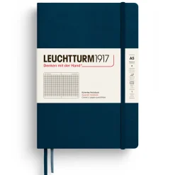Leuchtturm1917 Notatnik w kratkę A5 - - Deep Sea, twarda okładka ><noscript><img width=