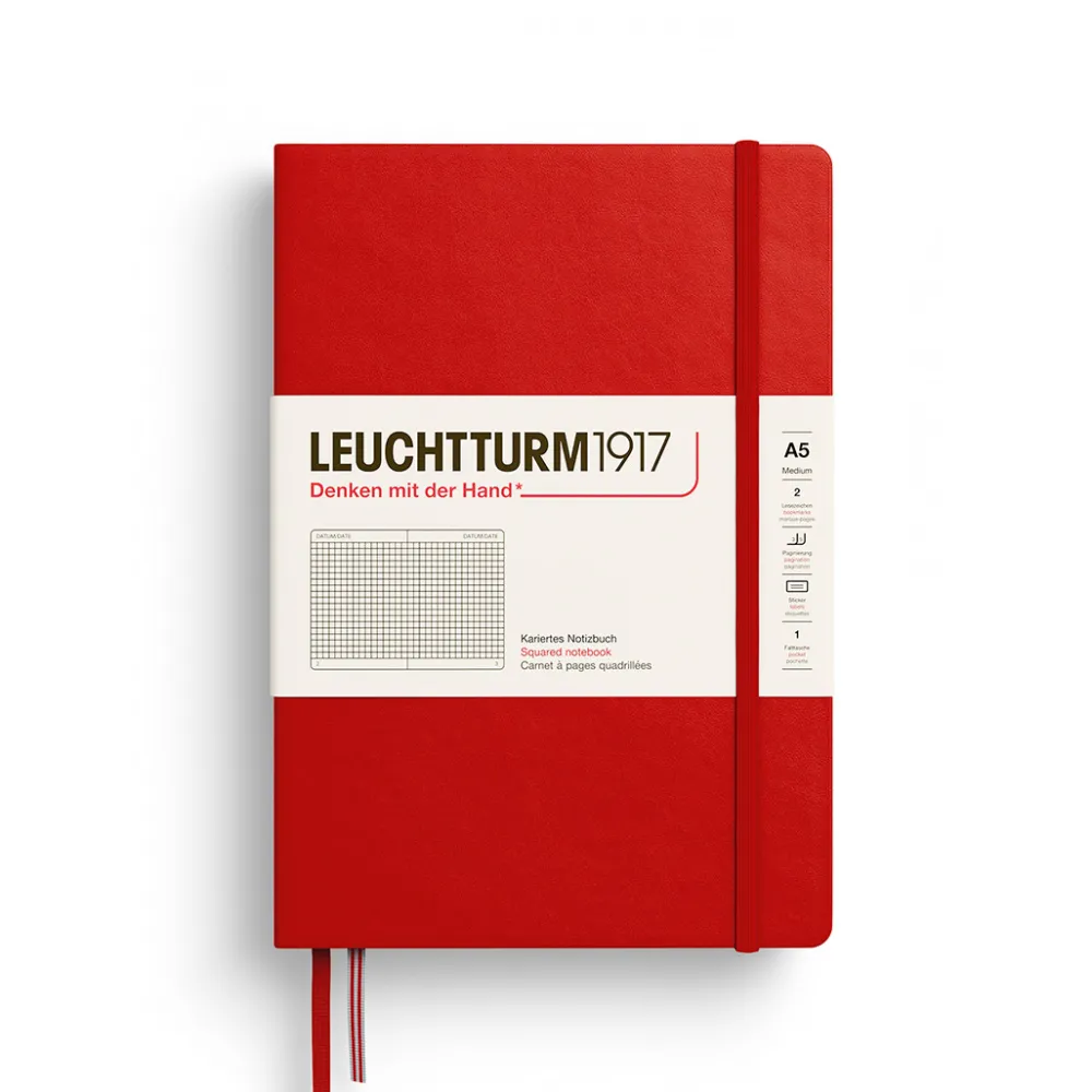 Leuchtturm1917 Notatnik w kratkę A5 - - Cherry > Notatniki W Kratkę
