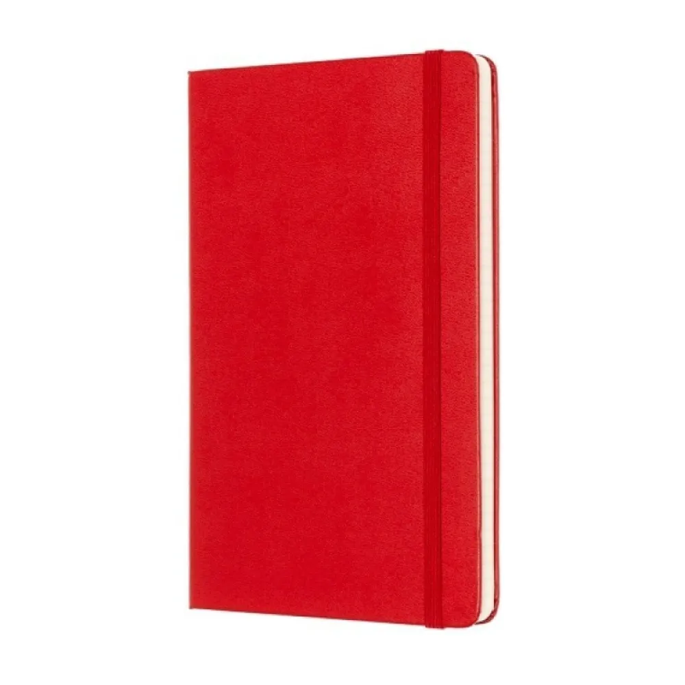 Moleskine Notatnik w kratkę Classic 13 x 21 cm - - czerwony twarda okładka