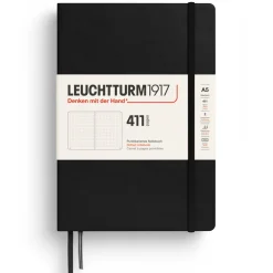 Leuchtturm1917 Notatnik 411 w kropki A5 - - Black, twarda okładka > Notatniki W Kropki