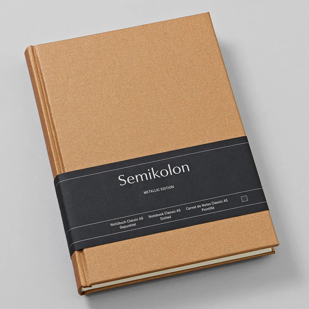 Semikolon Notatnik w kropki Classic Metallic A5 - - Urban Bronze > Notatniki W Kropki