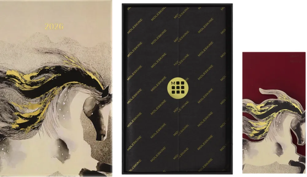 Moleskine Notatnik w linie 2026 Year of the Horse Box - - White Fire Horse