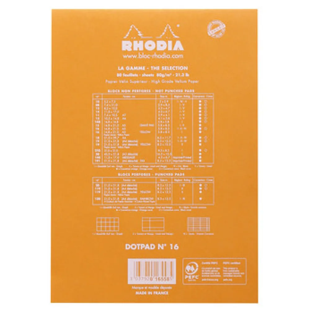 Rhodia Notes dotPad - - w kropki, pomarańczowy, A5, 80 g, 80 ark. > Zeszyty