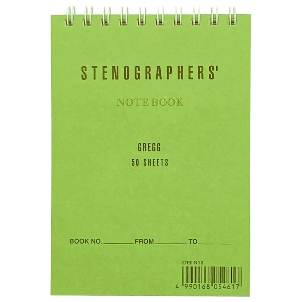 Life Notes na spirali Stenographer's A6 - - zielony