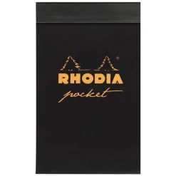 Rhodia Notes Pocket - - czarny, w kratkę, 7,5 x 12 cm, 80 g, 40 ark.