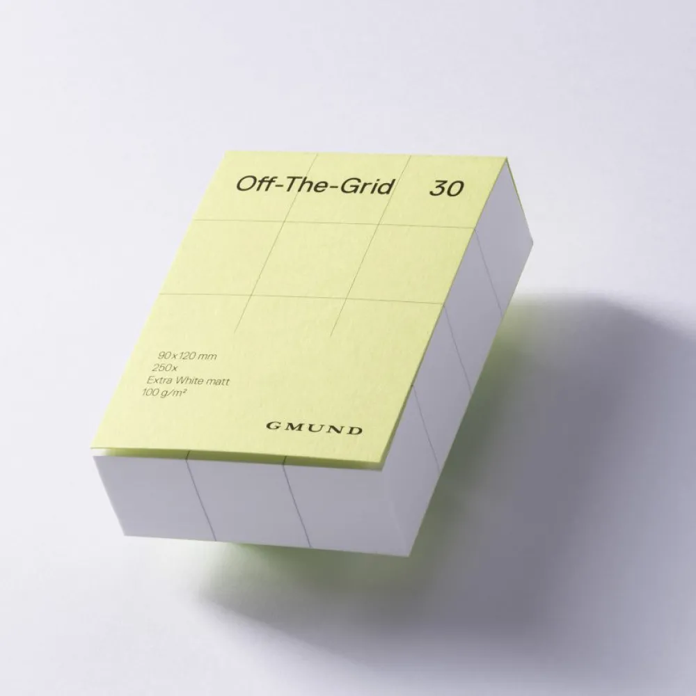 Gmund Notes w kratkę Off-The-Grid 30 - - Lime 100 g 250 ark. > Notatniki W Kratkę