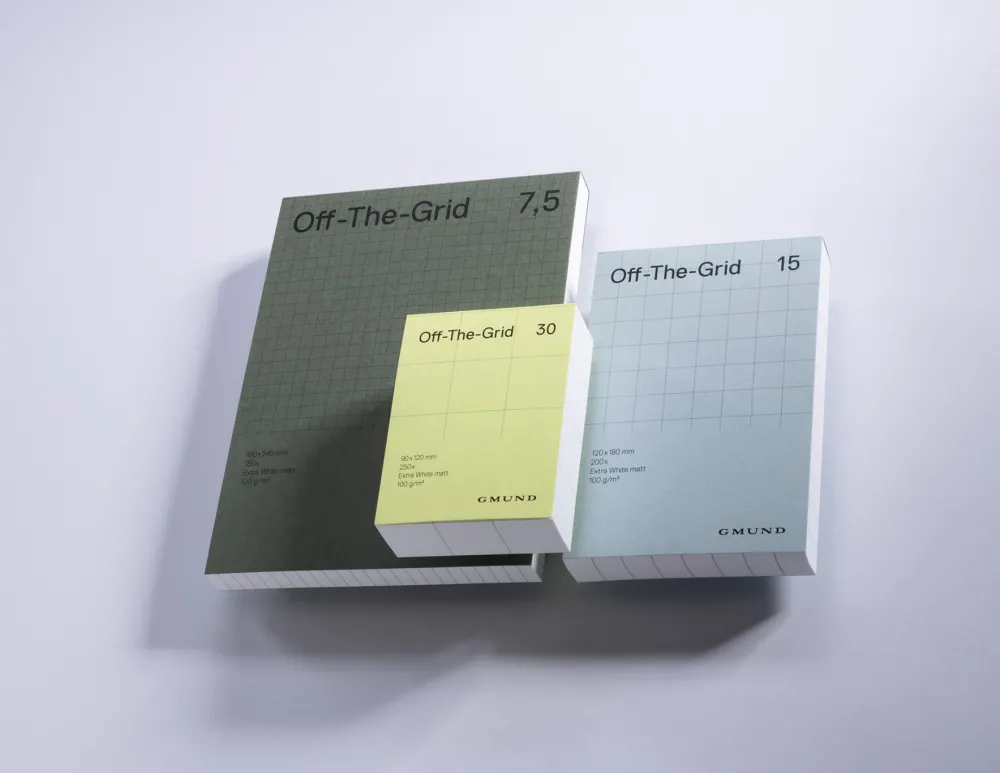 Gmund Notes w kratkę Off-The-Grid 30 - - Lime 100 g 250 ark. > Notatniki W Kratkę