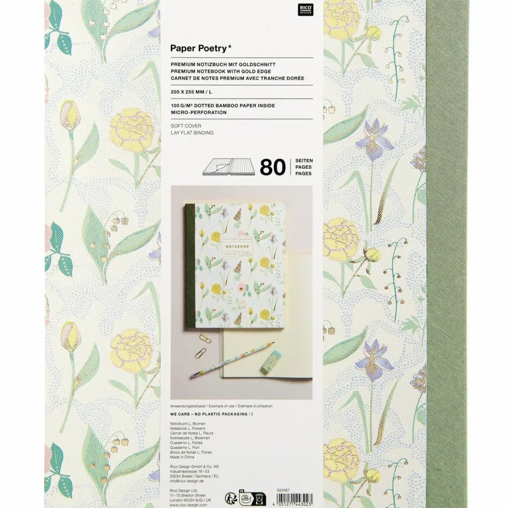 Rico Design Notes w kropki Flowers 20 x 25,5 cm - Paper Poetry - 80 ark.