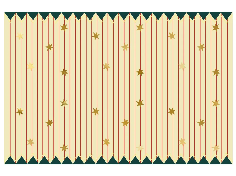 Obrus papierowy Pasy z gwiazdkami - kremowy, 180 x 120 cm > Bieżniki I Obrusy