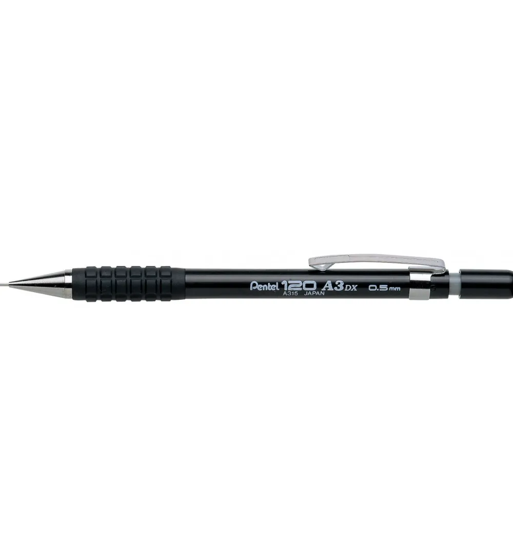 Pentel Ołówek automatyczny 120 A3 DX - - czarny, 0,5 mm