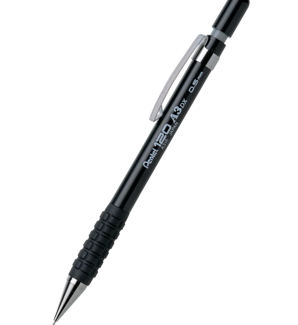 Pentel Ołówek automatyczny 120 A3 DX - - czarny, 0,5 mm