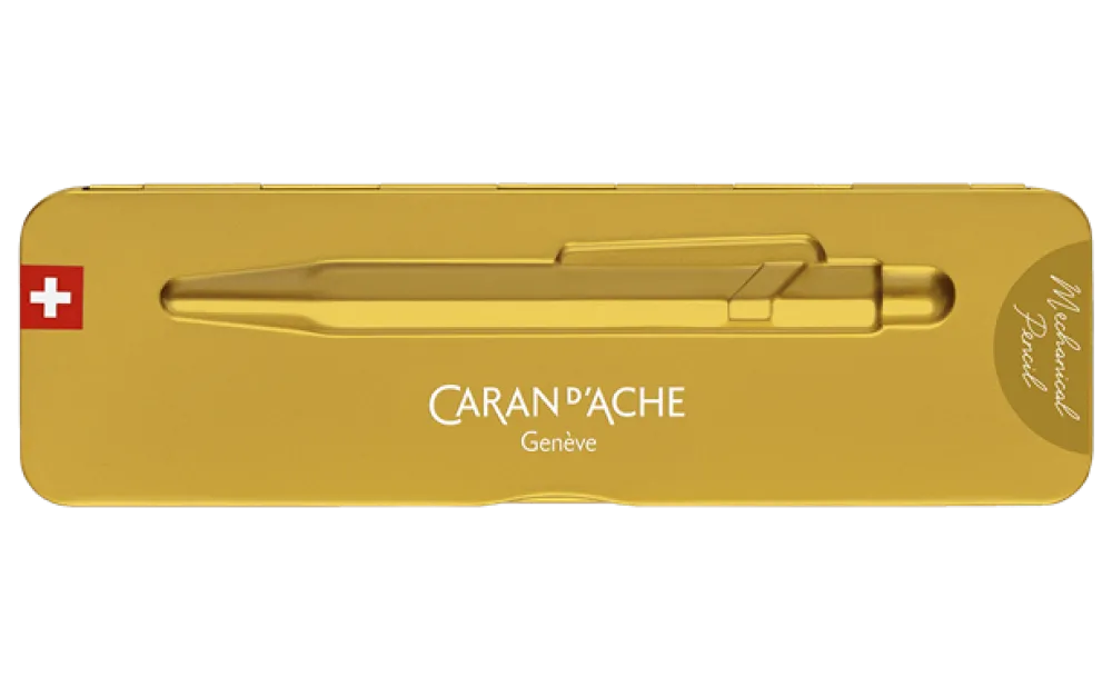 Caran d'Ache Ołówek mechaniczny 844 Premium z etui - - Goldbar, 0,7 mm > Ołówki