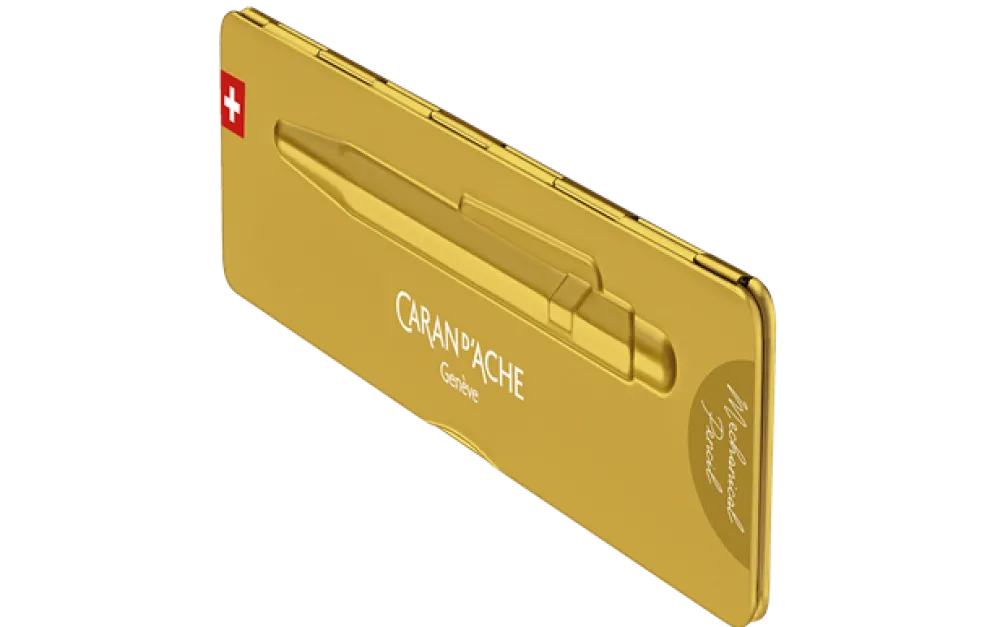 Caran d'Ache Ołówek mechaniczny 844 Premium z etui - - Goldbar, 0,7 mm > Ołówki