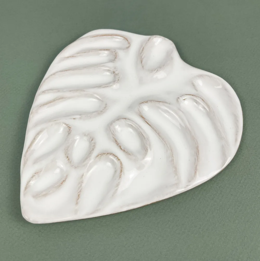 Renesans Paletka porcelanowa - - Liść Monstery, 16 x 18,5 cm