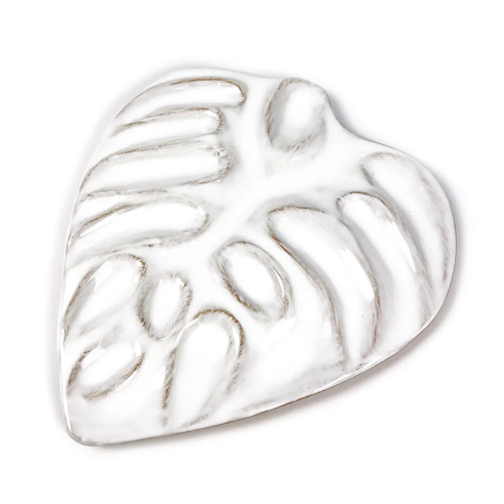 Renesans Paletka porcelanowa - - Liść Monstery, 16 x 18,5 cm