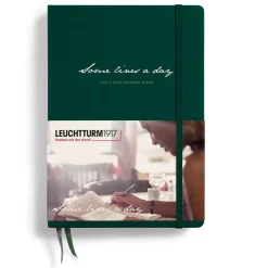 Leuchtturm1917 Pamiętnik pięcioletni Some lines a day A5 - - Forest Green, twarda okładka