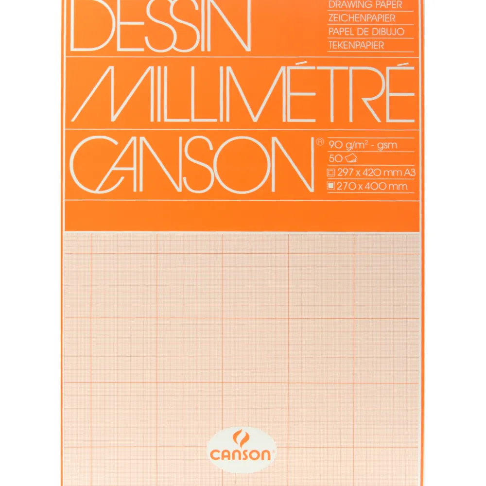 Canson Papier, blok milimetrowy - - A3, 90 g, 50 ark.