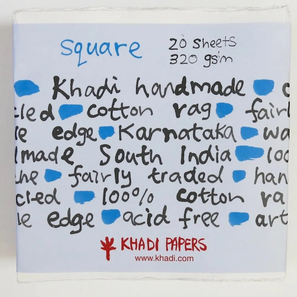 Khadi Papers Papier czerpany 100% bawełny 320 g - - White 30 x 30 cm 20 ark. > Papiery Czerpane