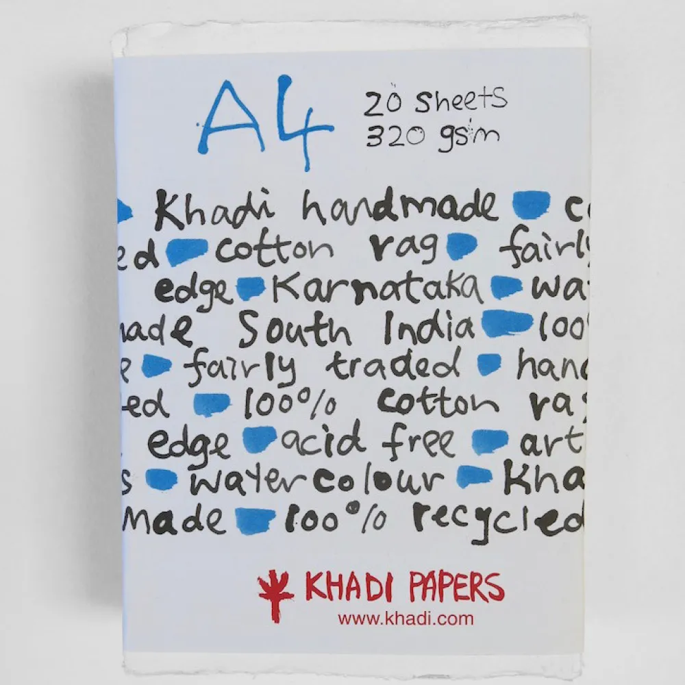 Khadi Papers Papier czerpany 100% bawełny 320 g - - White A4 20 ark.