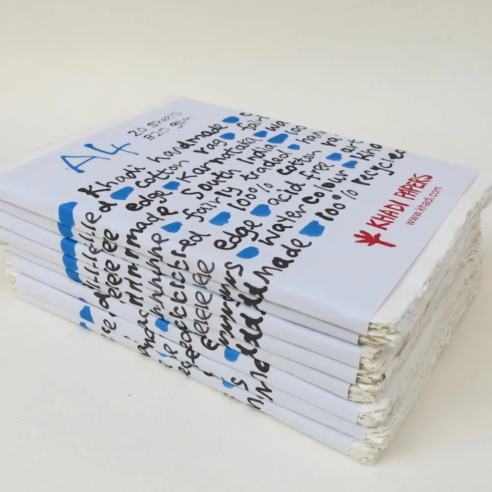 Khadi Papers Papier czerpany 100% bawełny 320 g - - White A4 20 ark.
