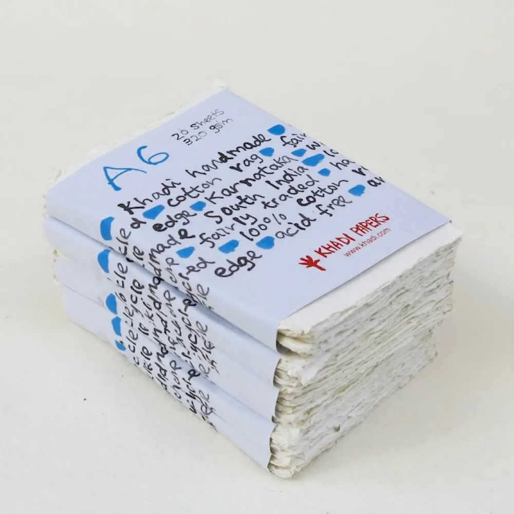 Khadi Papers Papier czerpany 100% bawełny 320 g - - White A6 20 ark.