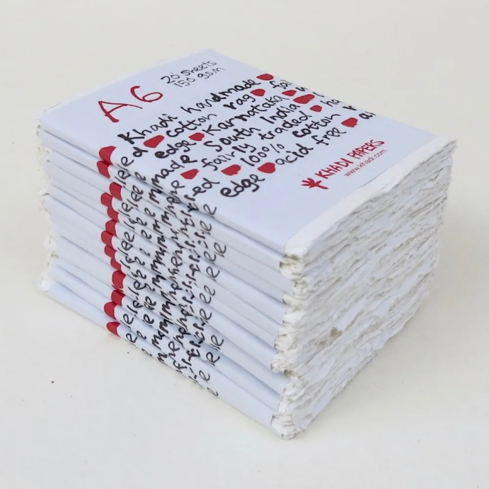 Khadi Papers Papier czerpany 100% bawełny 150 g - - White A6 20 ark.